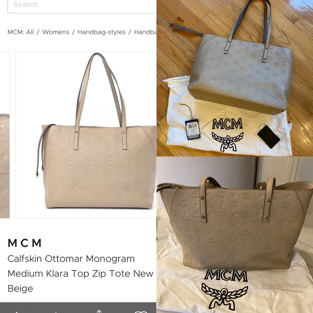 MCM Zip Shopper Tote New Beige